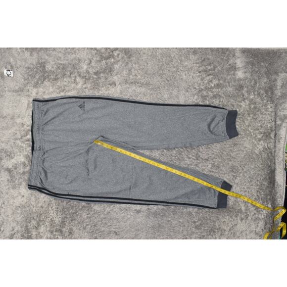 Adidas Men's 2XL Gray Polyester Jogger Pants Solid Drawstring Skinny Pockets - Picture 7 of 8